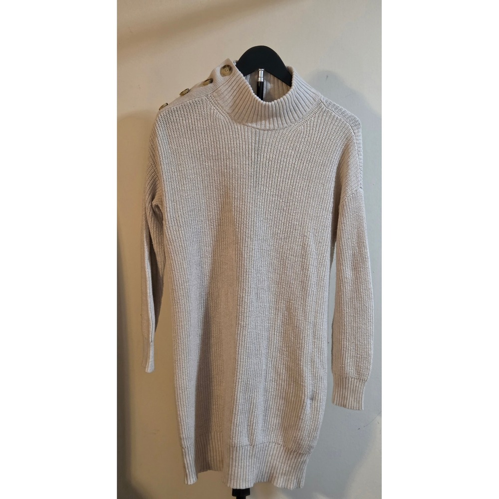 American Eagle Mock Neck Sweater Dress Women's Size Medium Cream
